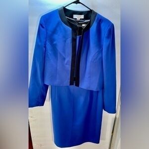 Kasper Women’s Suit Separates Gorgeous Blue and Black Sheath Dress